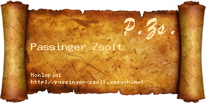 Passinger Zsolt névjegykártya